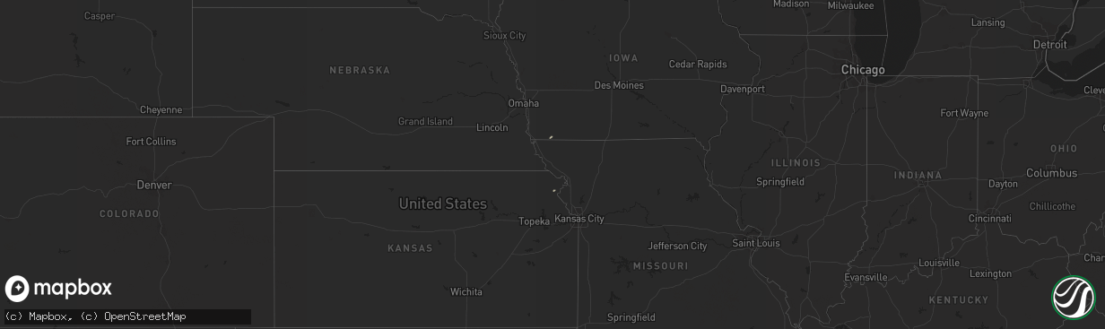 Hail map in Kansas on April 5, 2016