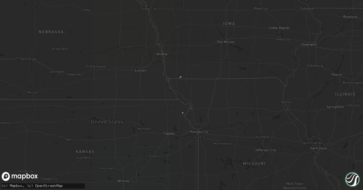 Hail map in Kansas on April 5, 2016