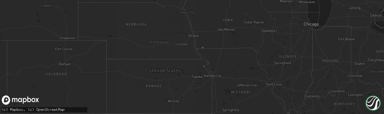 Hail map on April 5, 2016