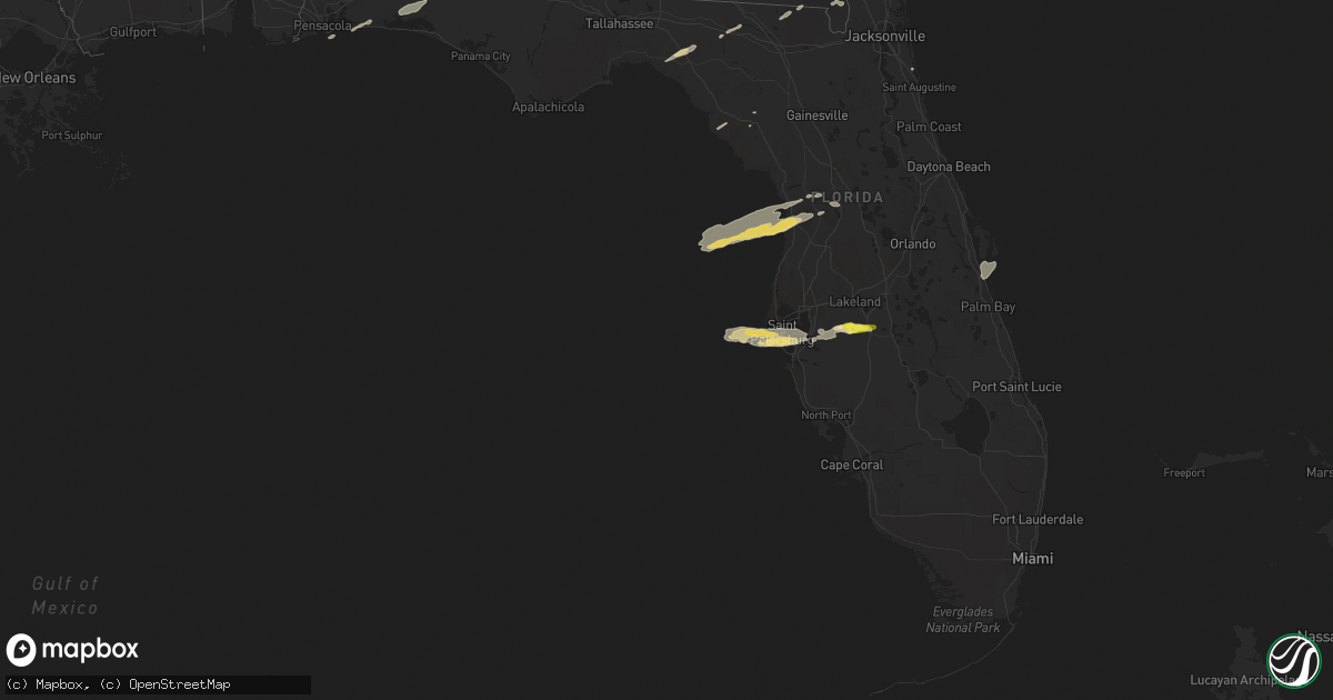 Hail map in Florida on April 5, 2017