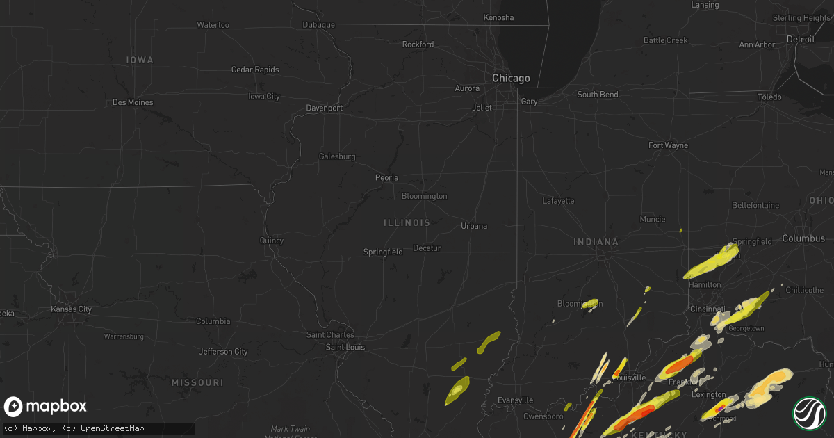Hail map in Illinois on April 5, 2017