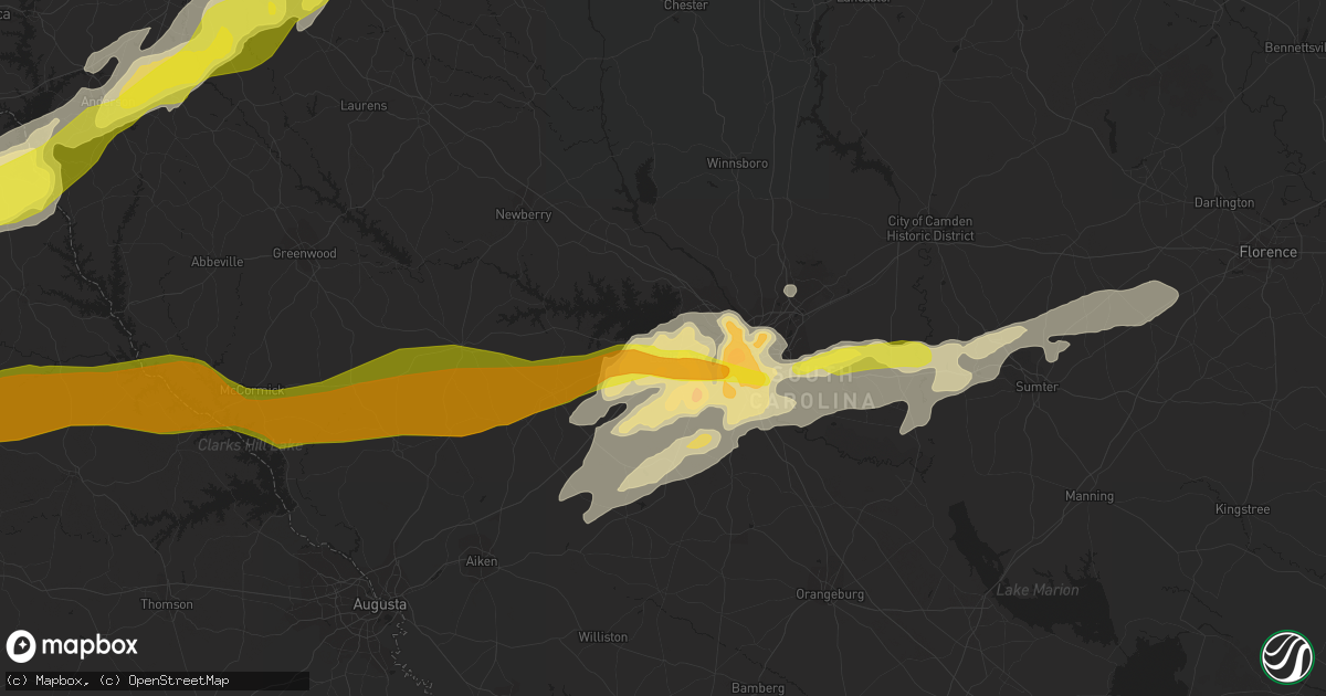 Hail map in Lexington, SC on April 5, 2017