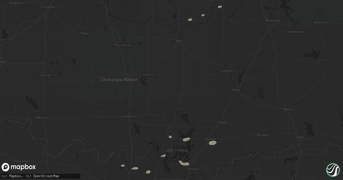 Hail map in Durant, OK on April 5, 2018