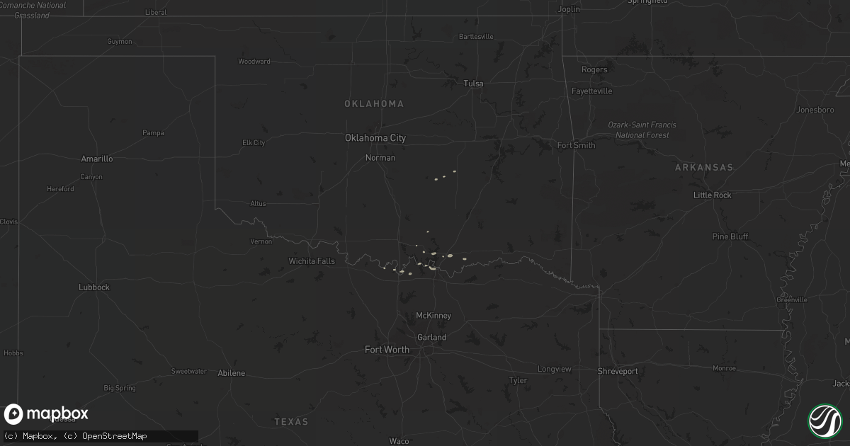 Hail map on April 5, 2018