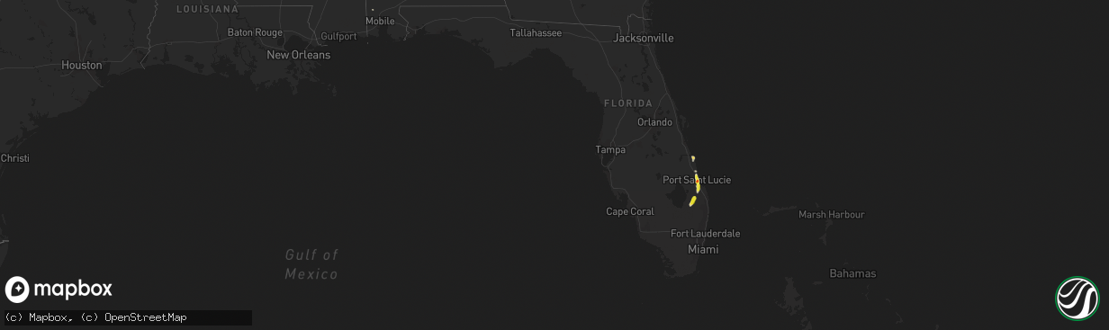 Hail map in Florida on April 5, 2019