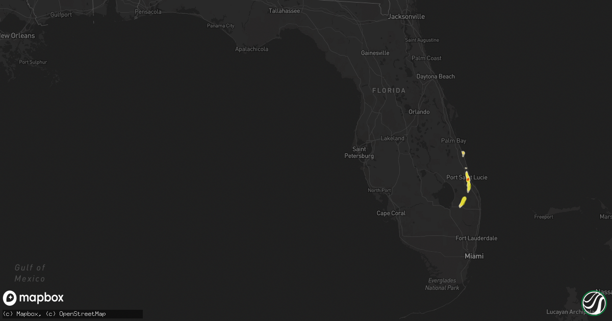 Hail map in Florida on April 5, 2019