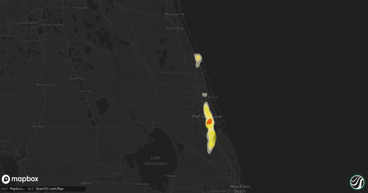 Hail map in Fort Pierce, FL on April 5, 2019