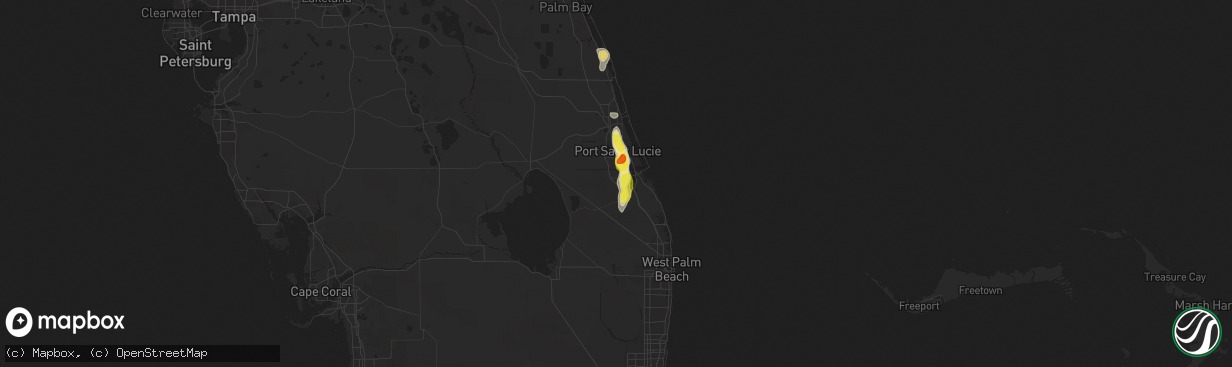 Hail map in Palm City, FL on April 5, 2019