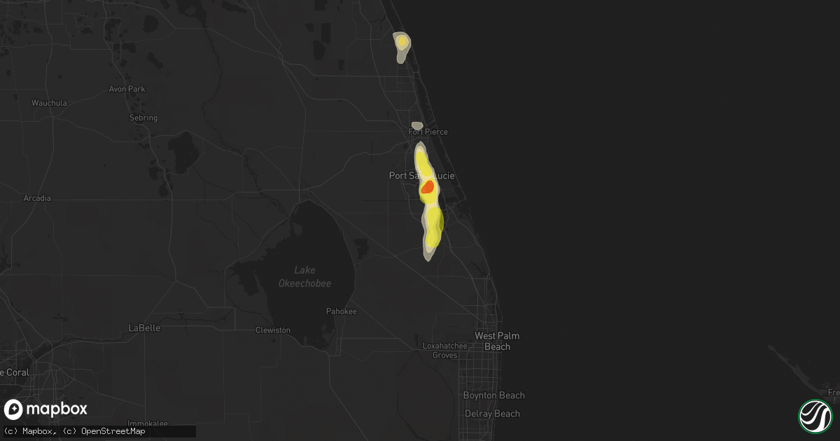 Hail map in Palm City, FL on April 5, 2019