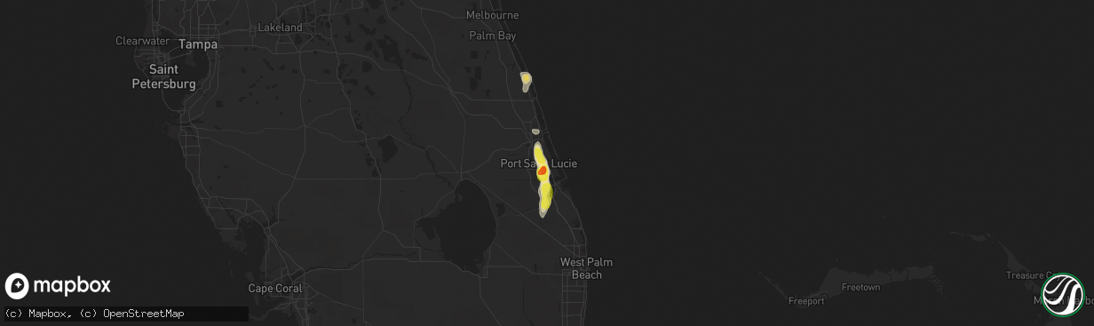 Hail map in Port Saint Lucie, FL on April 5, 2019