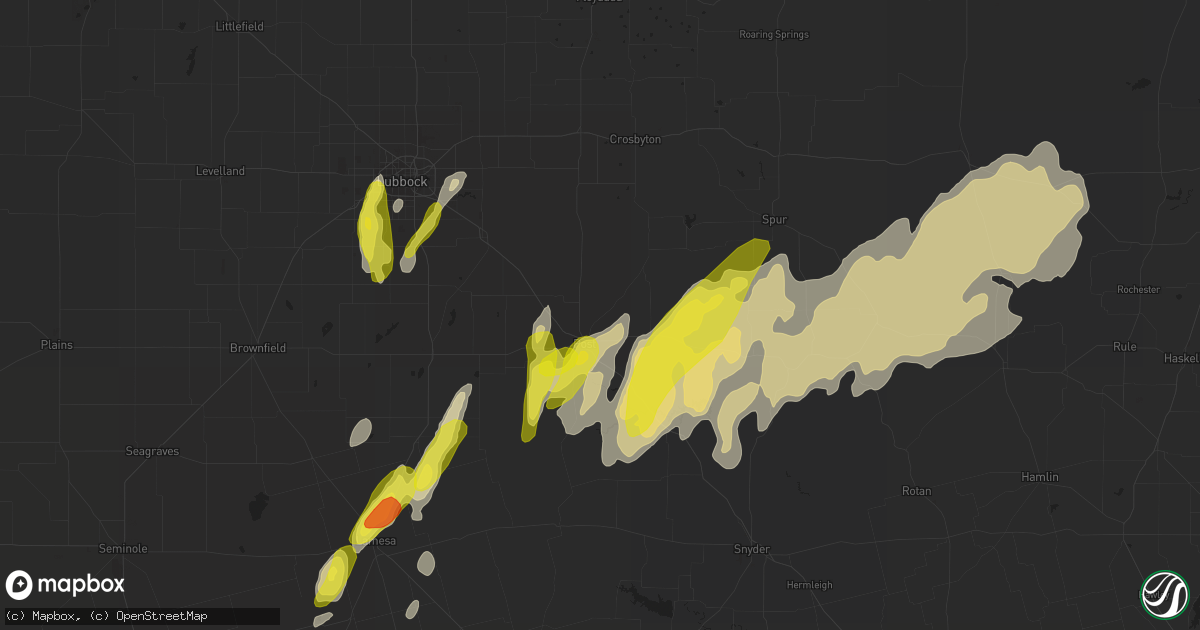 Hail map in Post, TX on April 5, 2019
