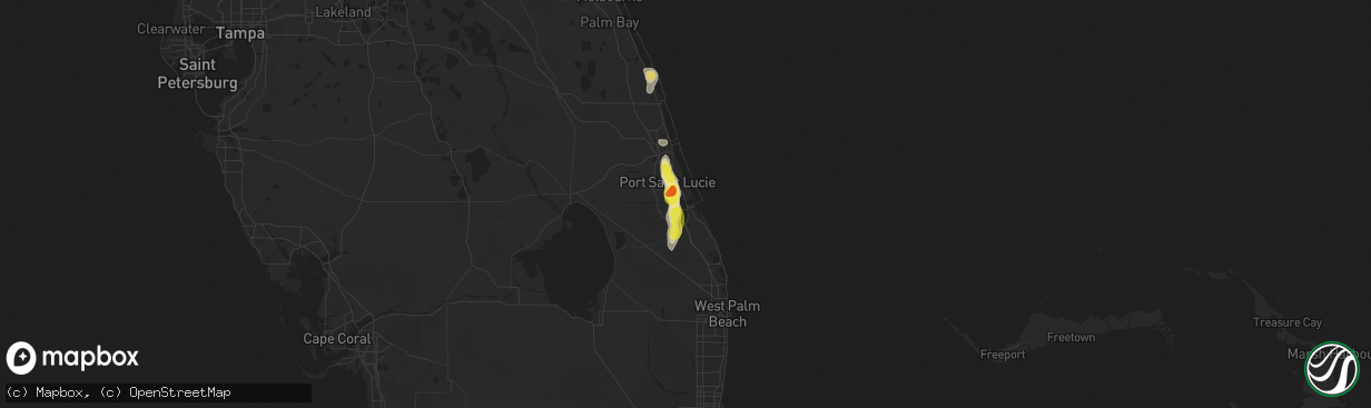 Hail map in Stuart, FL on April 5, 2019