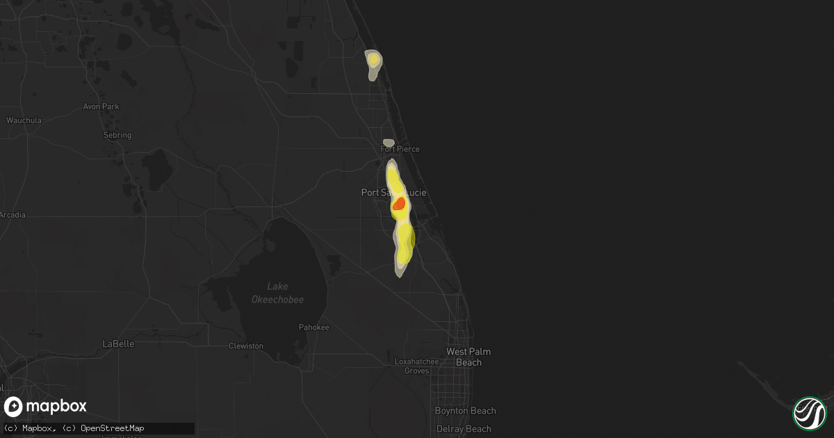 Hail map in Stuart, FL on April 5, 2019
