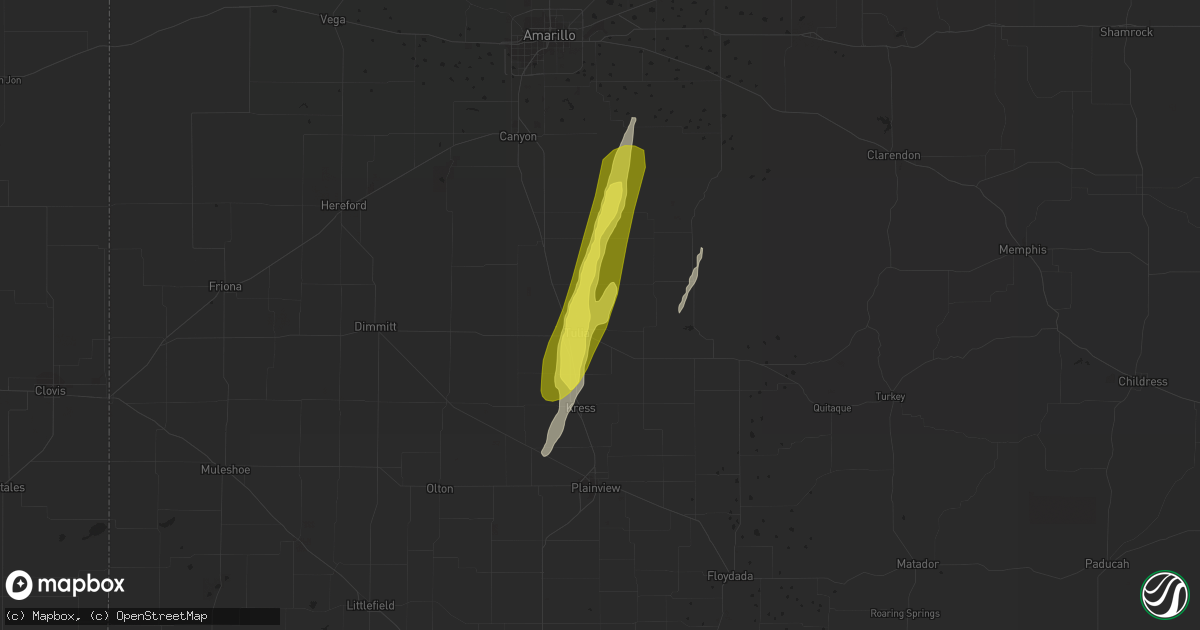 Hail map in Tulia, TX on April 5, 2019