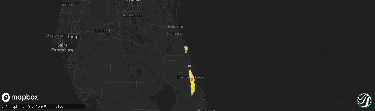 Hail map in Vero Beach, FL on April 5, 2019