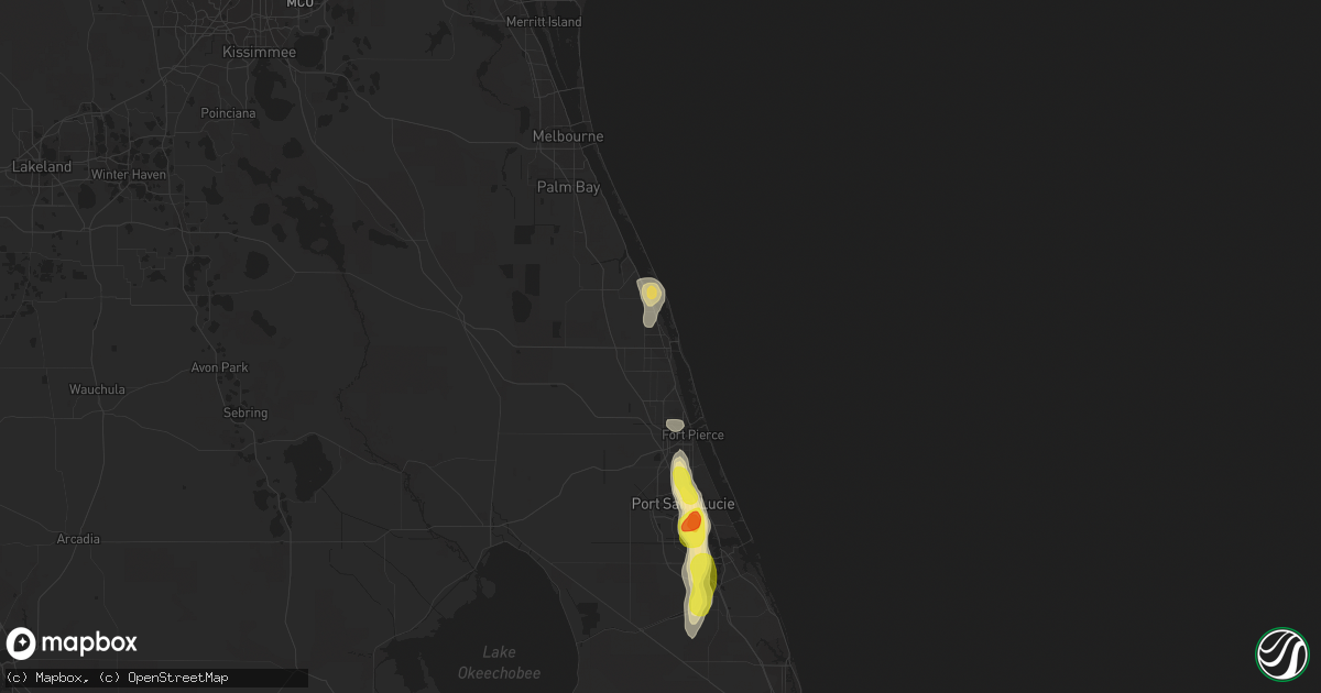 Hail map in Vero Beach, FL on April 5, 2019