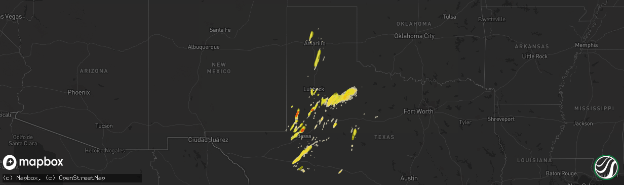 Hail map on April 5, 2019