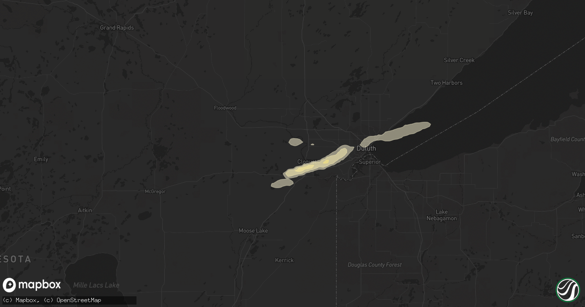 Hail map in Cloquet, MN on April 5, 2021