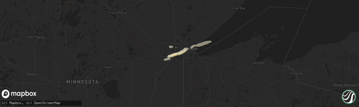 Hail map in Esko, MN on April 5, 2021