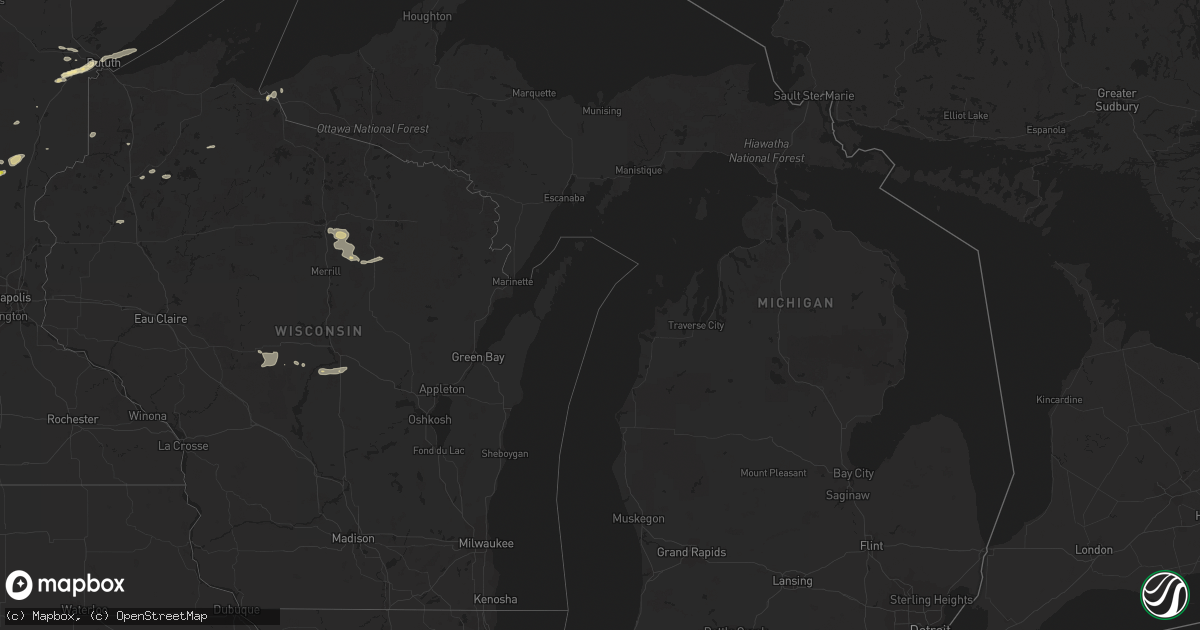 Hail map in Michigan on April 5, 2021