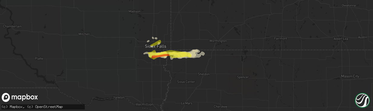 Hail map in Rock Rapids, IA on April 5, 2021