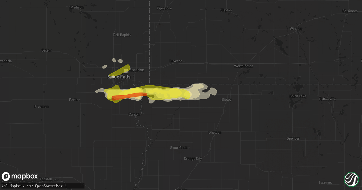 Hail map in Rock Rapids, IA on April 5, 2021