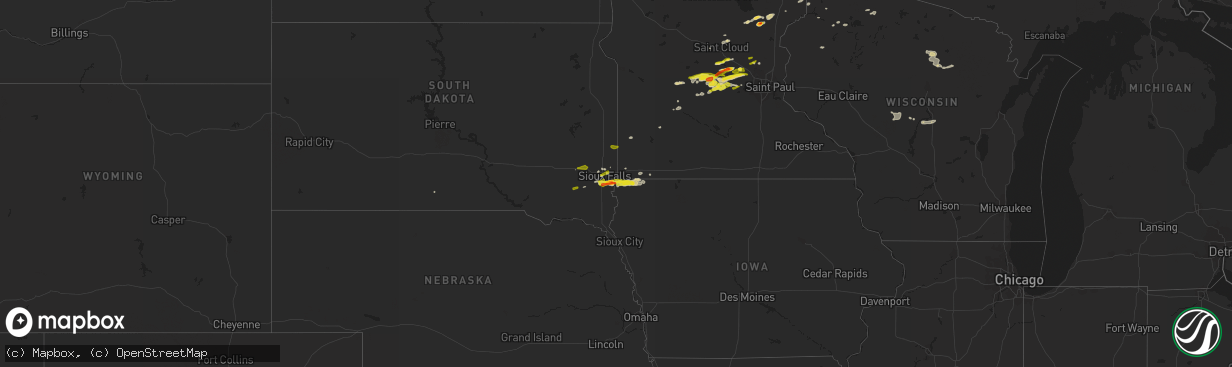 Hail map on April 5, 2021