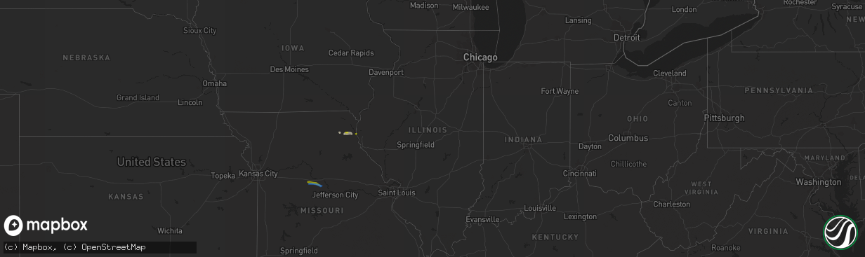 Hail map in Illinois on April 5, 2022