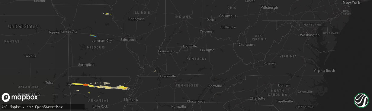 Hail map in Kentucky on April 5, 2022