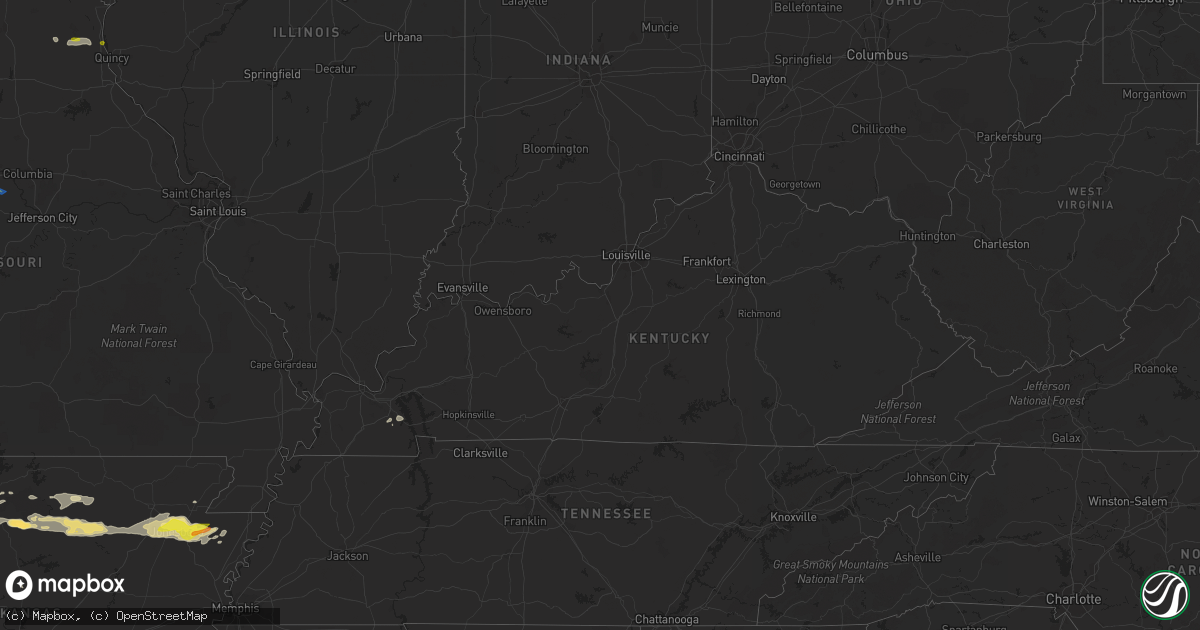 Hail map in Kentucky on April 5, 2022