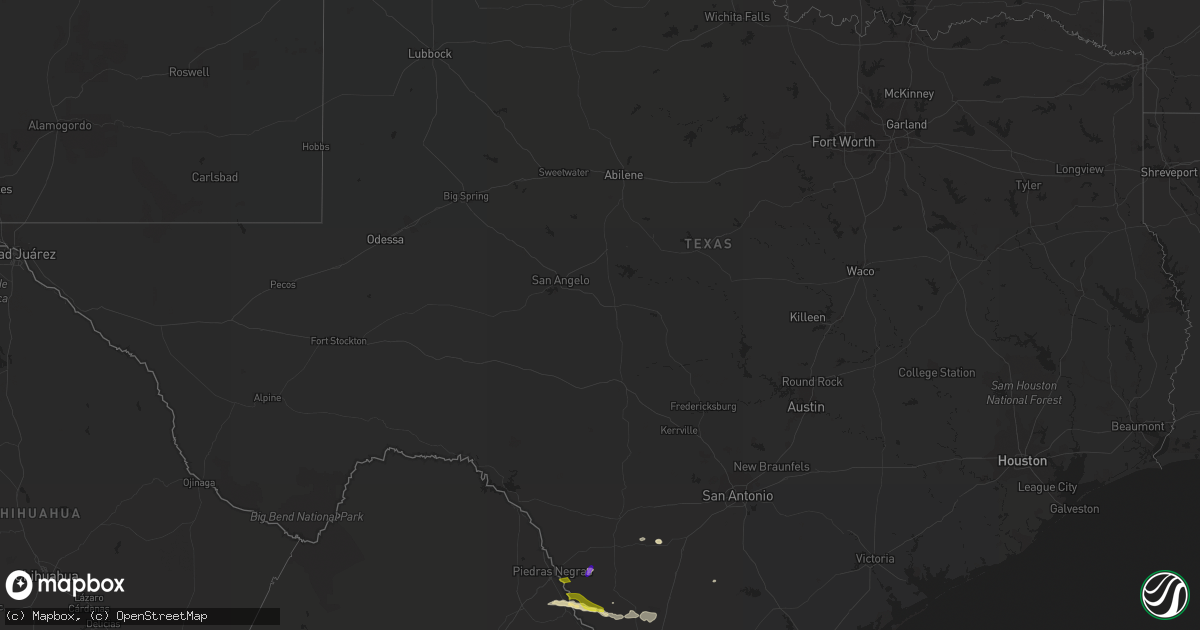 Hail map in Texas on April 5, 2022