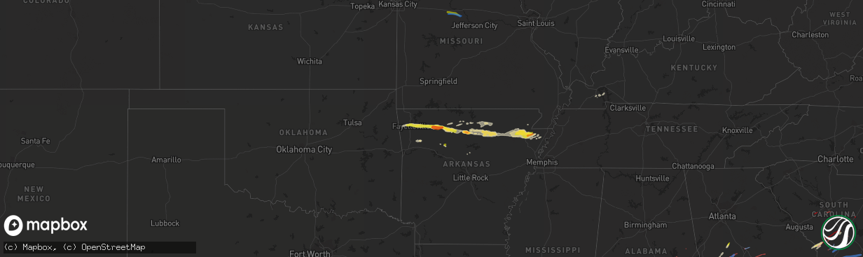 Hail map on April 5, 2022