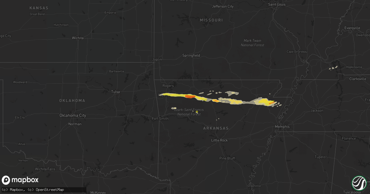 Hail map on April 5, 2022