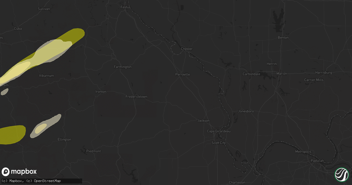 Hail map in Boonville, IN on April 5, 2023