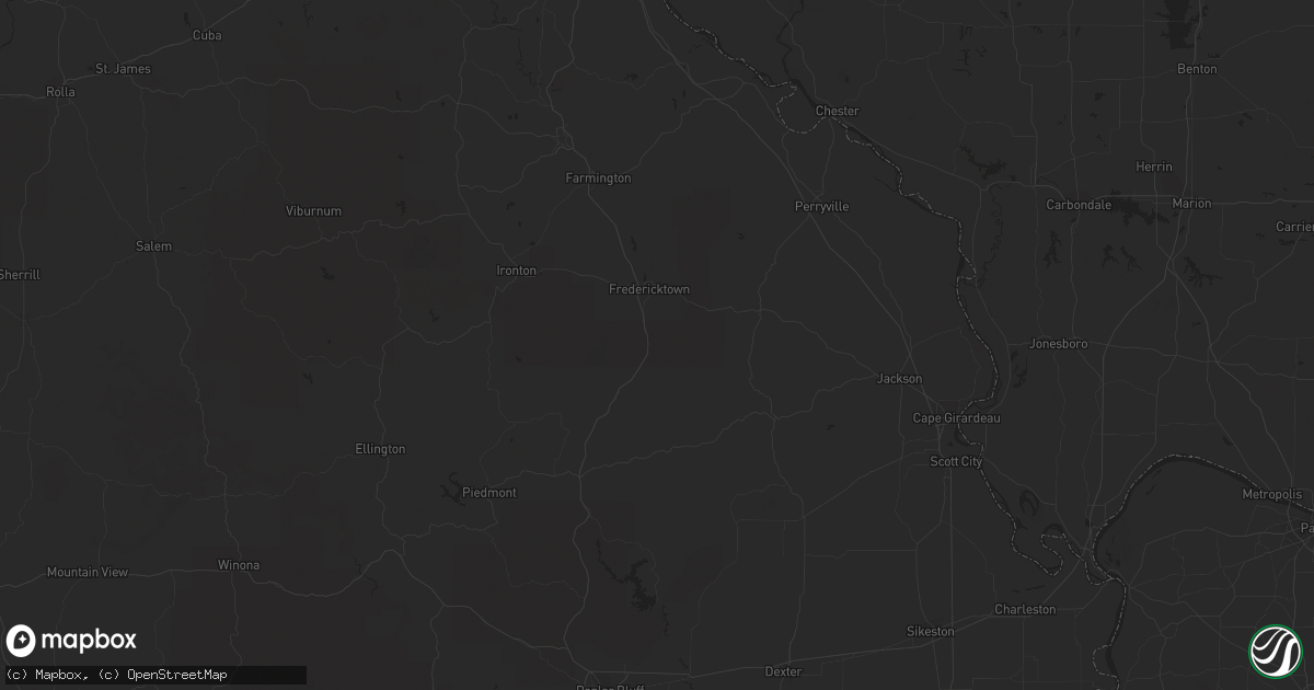 Hail map in Huntington, AR on April 5, 2023