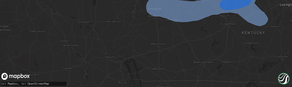 Hail map in Jeffersonville, IN on April 5, 2023