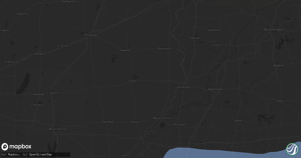 Hail map in Newburgh, IN on April 5, 2023