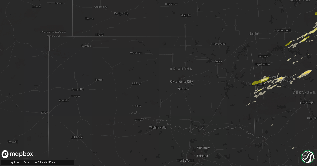 Hail map in Oklahoma on April 5, 2023