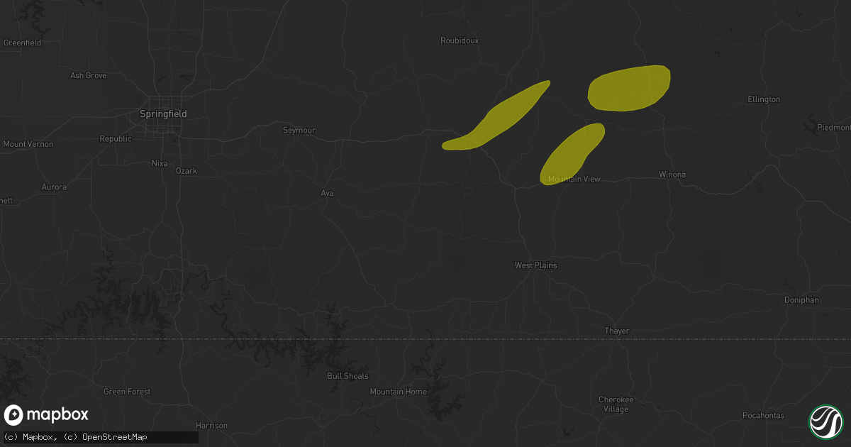 Hail map in Potosi, MO on April 5, 2023