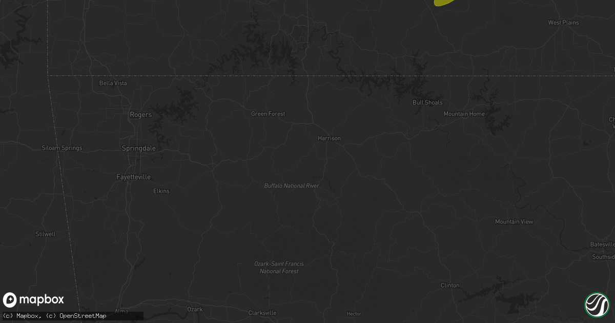 Hail map in Squires, MO on April 5, 2023
