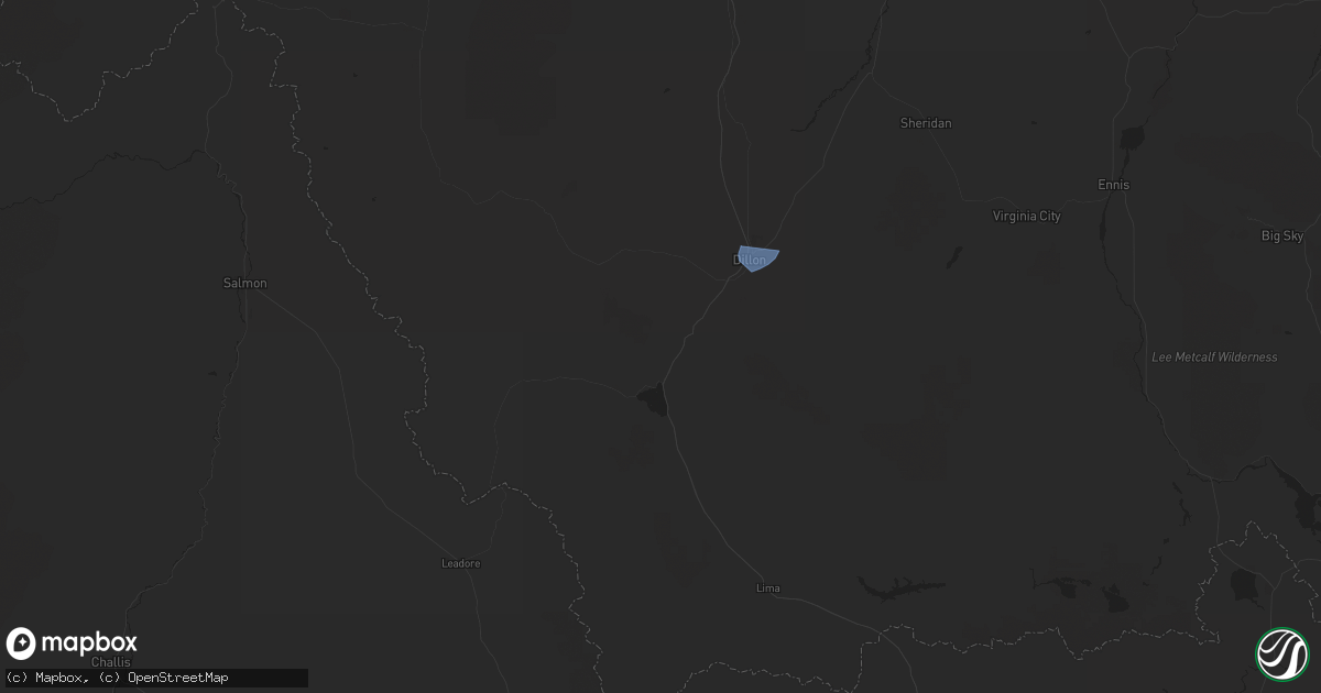 Hail map in Dillon, MT on April 5, 2024
