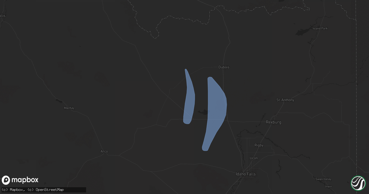 Hail map in Monteview, ID on April 5, 2024