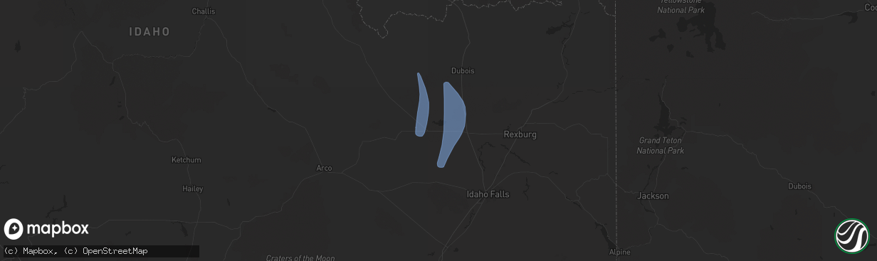 Hail map in Terreton, ID on April 5, 2024