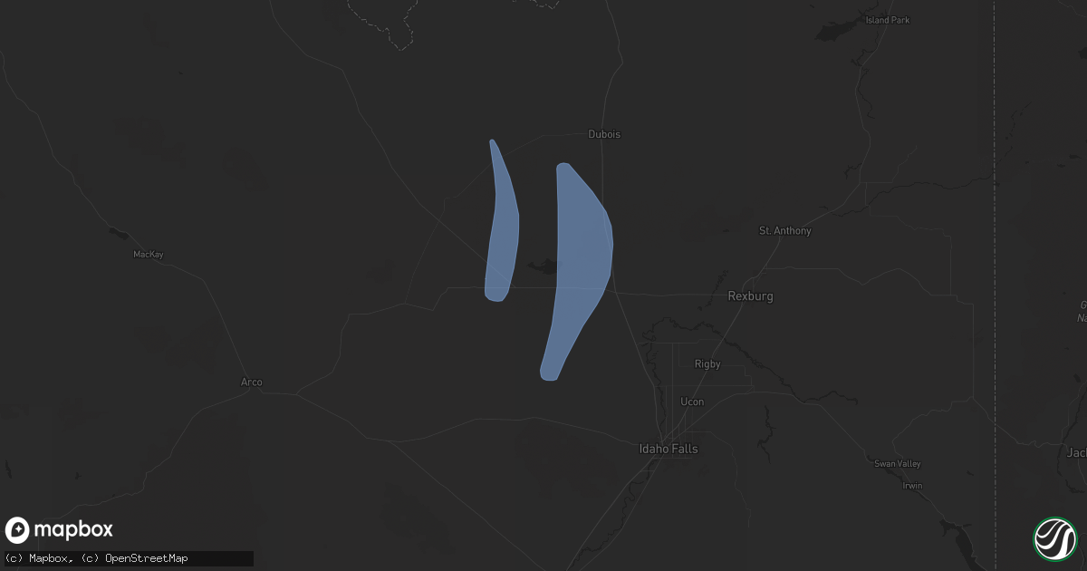 Hail map in Terreton, ID on April 5, 2024