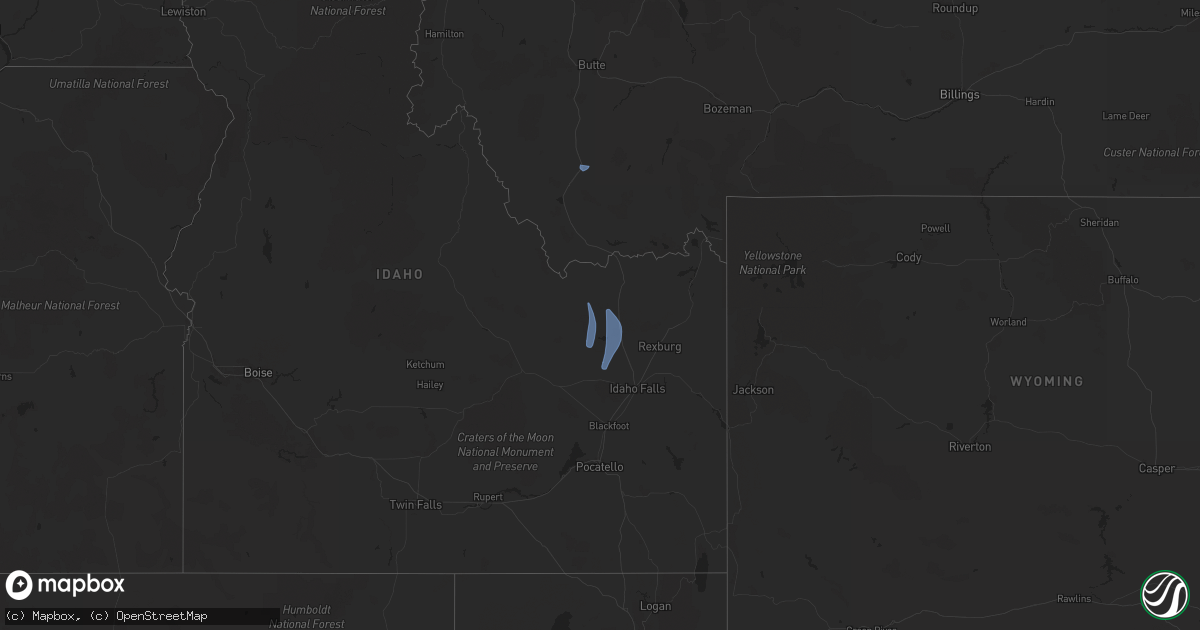 Hail map on April 5, 2024
