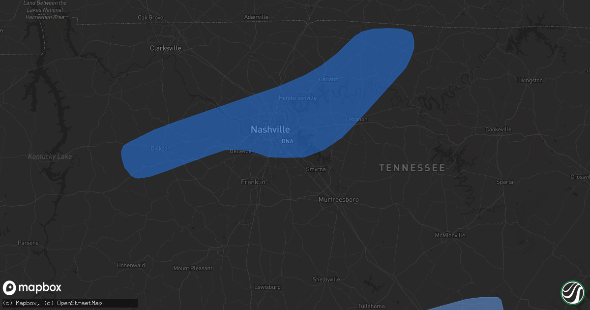 Hail map in Antioch, TN on April 5, 2025