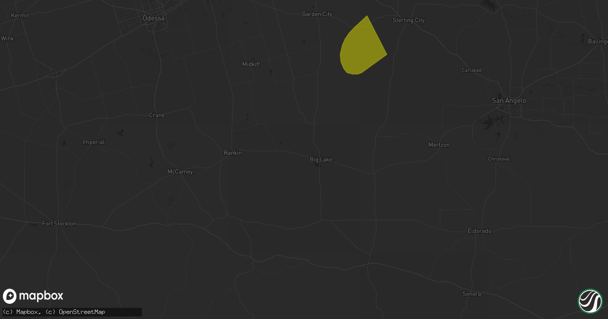 Hail map in Big Lake, TX on April 5, 2025
