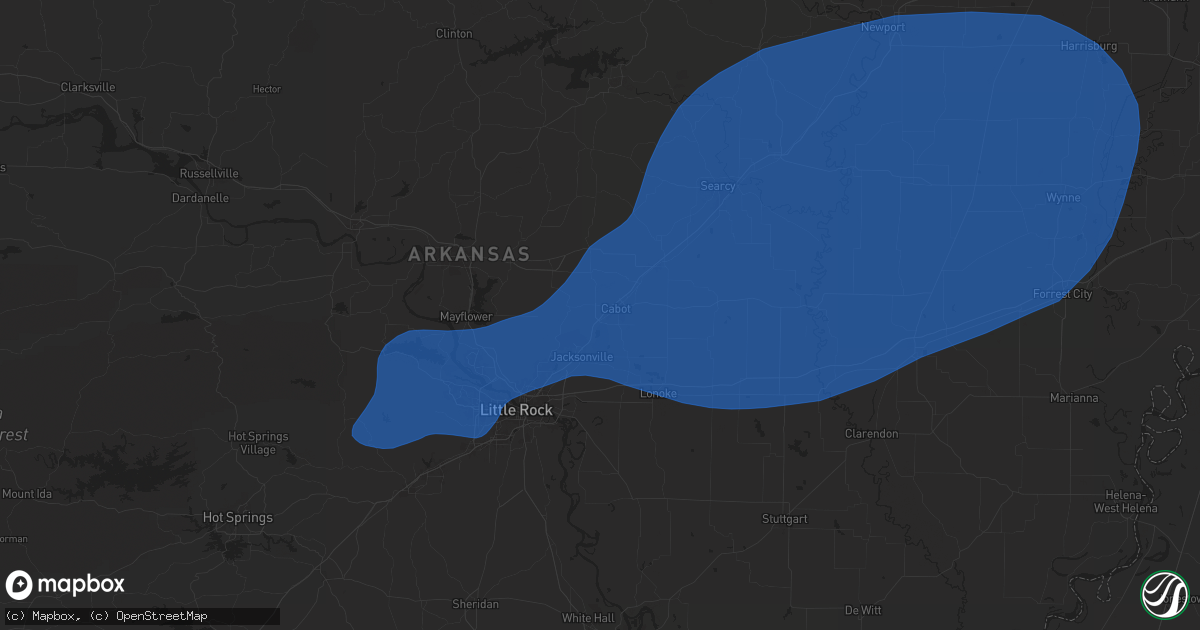 Hail map in Cabot, AR on April 5, 2025