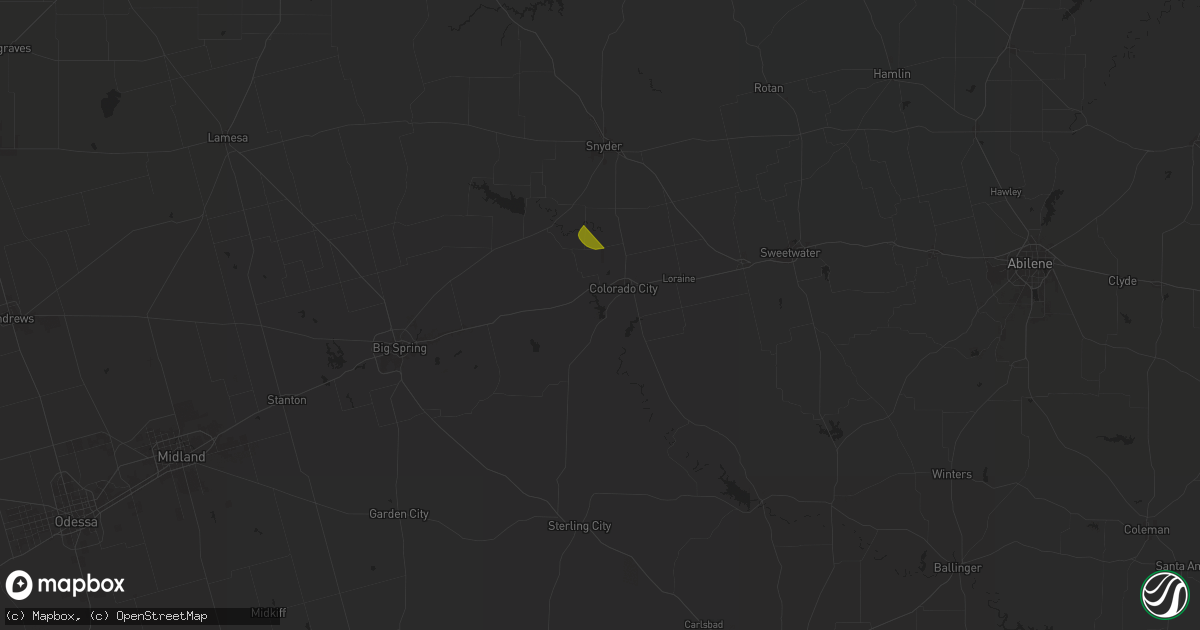 Hail map in Colorado City, TX on April 5, 2025
