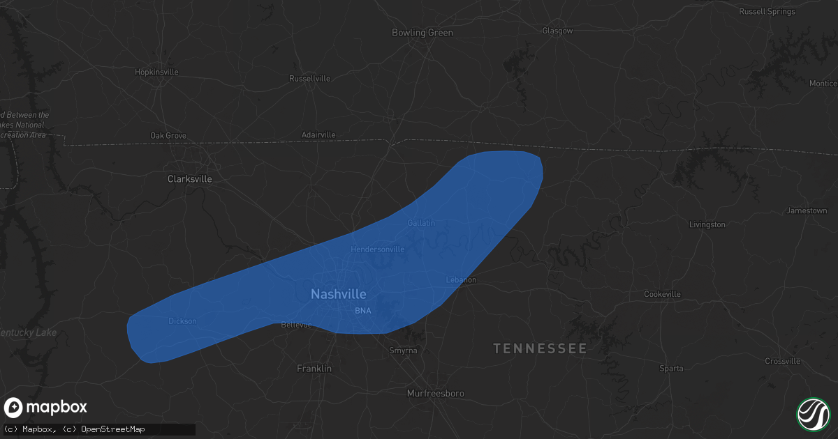 Hail map in Gallatin, TN on April 5, 2025